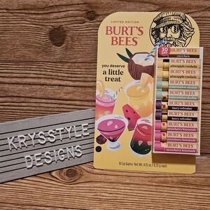 Burts Bees Chapstick Lip Balm 10 Piece Variety Pack Bundle Limited Edition